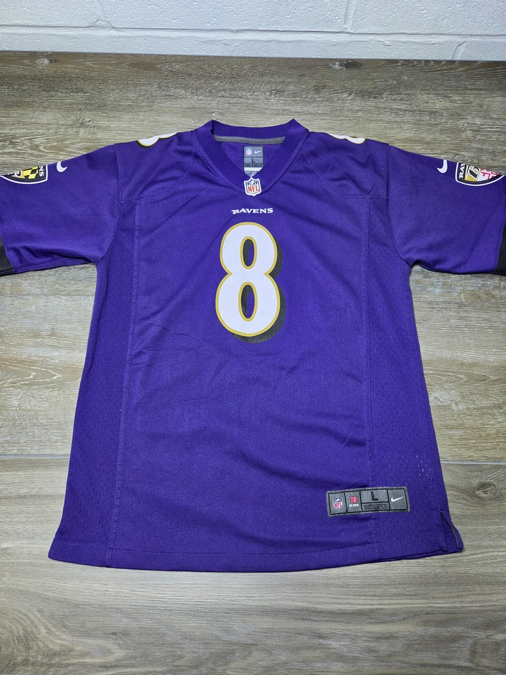 Nike Baltimore Ravens Lamar Jackson #8 Youth Large Purple NFL Jersey